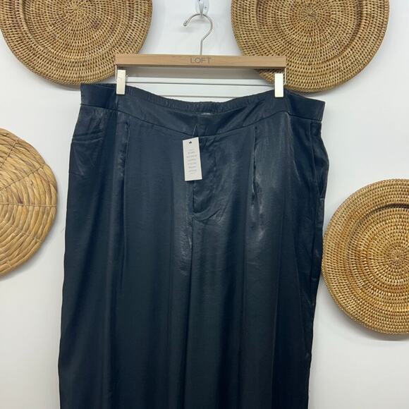 NEW $100 Eloquii Black Wide Leg Lightweight Pants Trousers Plus Size 20 - Picture 3 of 7